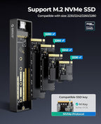 ORICO M.2 NVMe SSD Enclosure, USB 3.1 Gen 2 PCIe External Adapter NVMe Case - Image 3