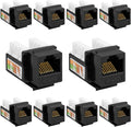 Cmple - 10 Pack Cat6 Keystone Jack Insert Punch Down RJ45 Connectors RJ45 90 by Cmple