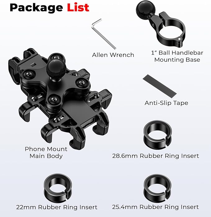 Motorcycle Phone Mount with Vibration Dampener, Anti-Shake Bike Phone Holder - Image 9
