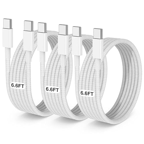3-Pack Grey 6.6FT 60W USB C to USB C Cable, Type C to Type C Cable, Fast by LOFPYE