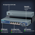 7 Port 2.5G Unmanaged Ethernet Switch, 5 x 2.5G Base-T Ports, 2 x 10G SFP - Image 3