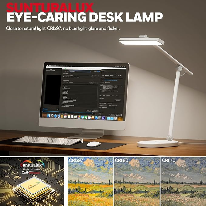 Honeywell Desk Lamp for Home Office, H4 Sunturalux™ Eye-Caring LED Desk Light - Image 3