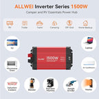 ALLWEI 1500W Pure Sine Wave Inverter 12V DC to 110V/120V AC Converter, Surge - Image 2