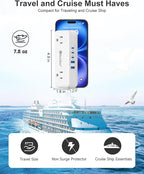 5 USB Travel Power Strip- 5Ft Short Extension Cord - Image 3