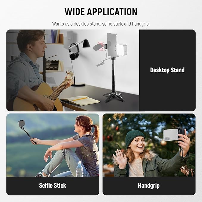 NEEWER Selfie Stick with Detachable Bluetooth Remote Shutter, Lightweight - Image 3