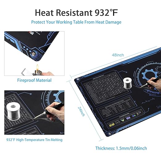 KooMall Large 48x24 Inch Anti Static Mat, Soldering Rubber Mat - Image 6