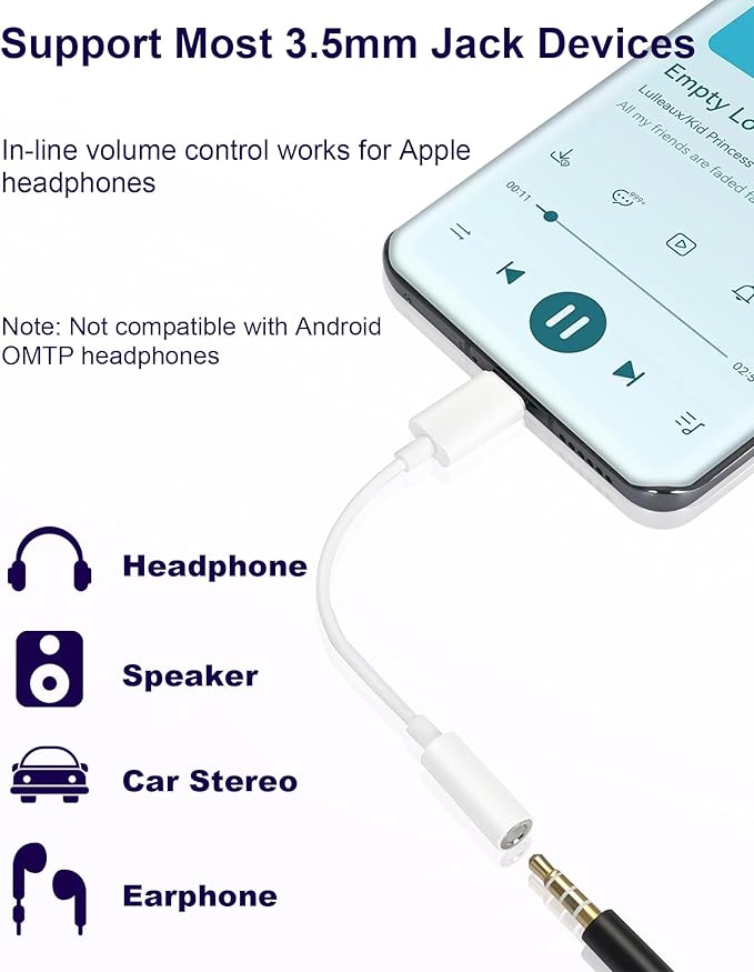 USB Type C to 3.5mm Female Headphone Jack Adapter 2 Pack, USB C to Aux Audio - Image 4