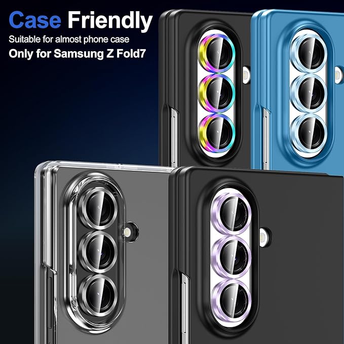 for Samsung Galaxy Z Fold 7 Camera Lens Protector, Individual Metal Ring - Image 7