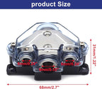 1pc Distribution Block 1 in 3 Ways Out Power Distribution Block Car Audio 1x4 - Image 2