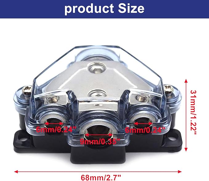 1pc Distribution Block 1 in 3 Ways Out Power Distribution Block Car Audio 1x4 - Image 2