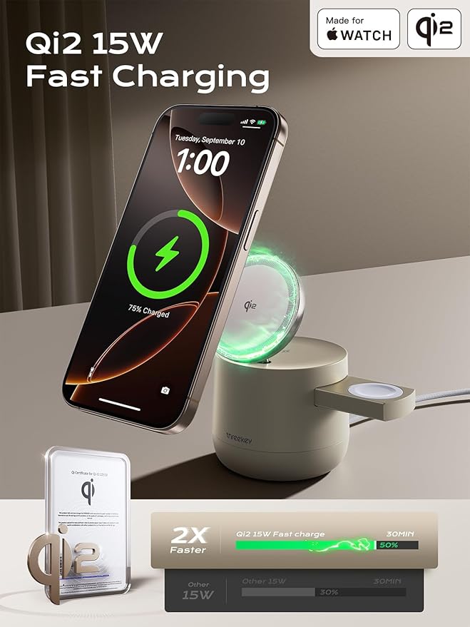 MFI Certified by Apple, 4 in 1 Magsafe Wireless Charging Station, Qi2 15W - Image 4