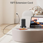 PD20W Surge Protector Power Strip Tower, 15FT Extension Cord - Image 3