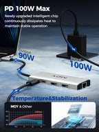 MCY USB C Hub, Laptop Docking Station Dual Monitor Single 8K, 10 in 1 Type-C - Image 4