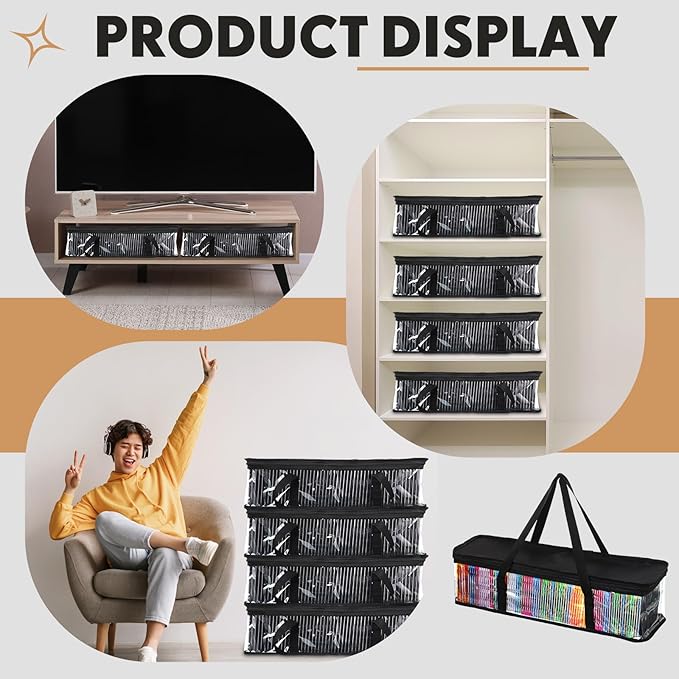 Woanger 20 Pieces Cd Storage Bags Transparent PVC DVD Storage Cases 1000 Cd - Image 4