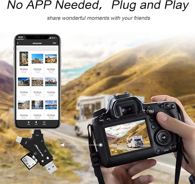 SD Card Reader for iPhone/ipad/Android/Mac/Computer/Camera, 4 in1 Micro SD Card - Image 7