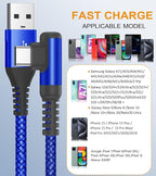 sweguard USB C Cable Right Angle, USB Type C iPhone 15 Charger Cable Nylon - Image 2