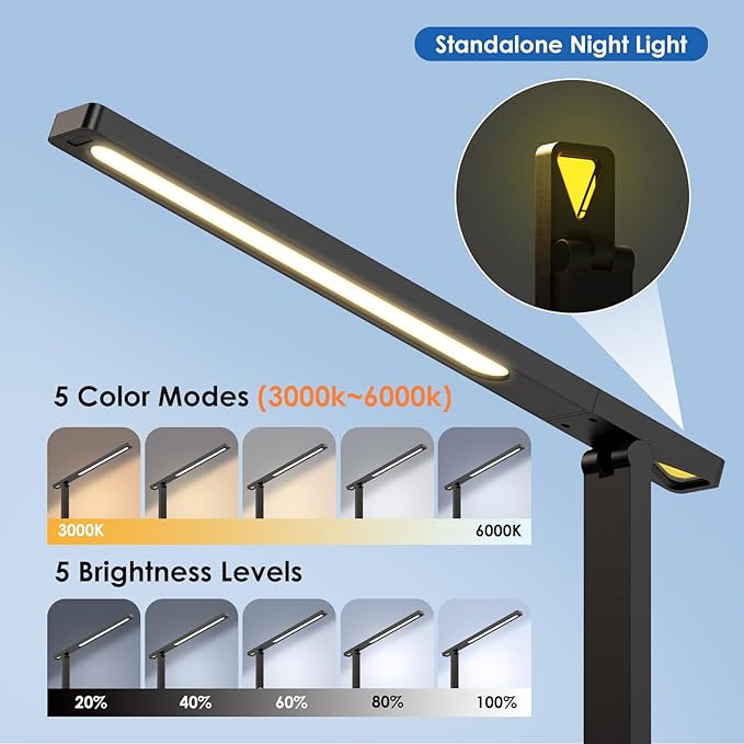 Infiway Desk Lamp with USB Charging Port: LED Eye-Caring Smart Table Light - Image 6