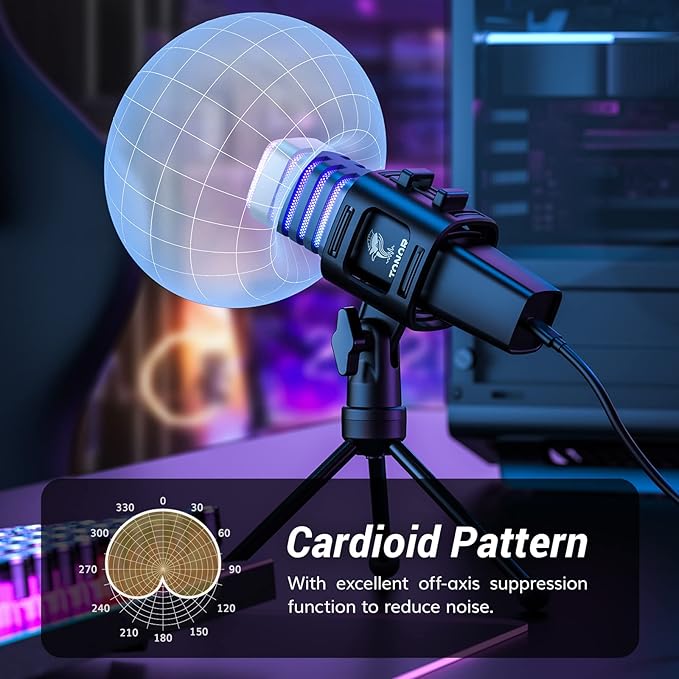 TONOR RGB USB Microphone, Cardioid Condenser Computer PC Mic - Image 4