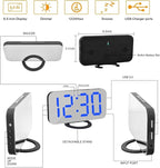 Digital Alarm Clock, Mirror Surface LED Electronic Clocks, - Image 6