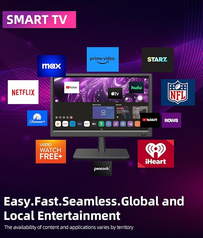 Feihe 15.6 Inch Small Smart TV HD 1080P LED, Flat Screen Smart Television - Image 4