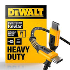 DEWALT Heavy Duty USB C Cable, Jobsite 60 Watt USB C Cable, High Speed Type-C by DEWALT