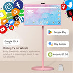 OFD 32" Portable TV on Wheels FHD, Android 15, EDLA-Certified, Rolling TV - Image 5