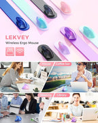 Lekvey Ergonomic Mouse, Vertical Wireless Mouse, Rechargeable 2.4 GHz USB - Image 7