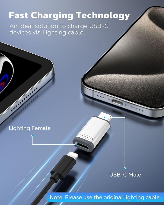 MoKo 2 Pack Lightning to USB C Adapter - Image 3