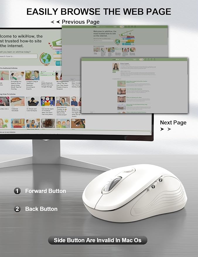 Trueque Wireless Mouse for Laptop, 2.4GHz Ergonomic Computer Mouse - Image 6