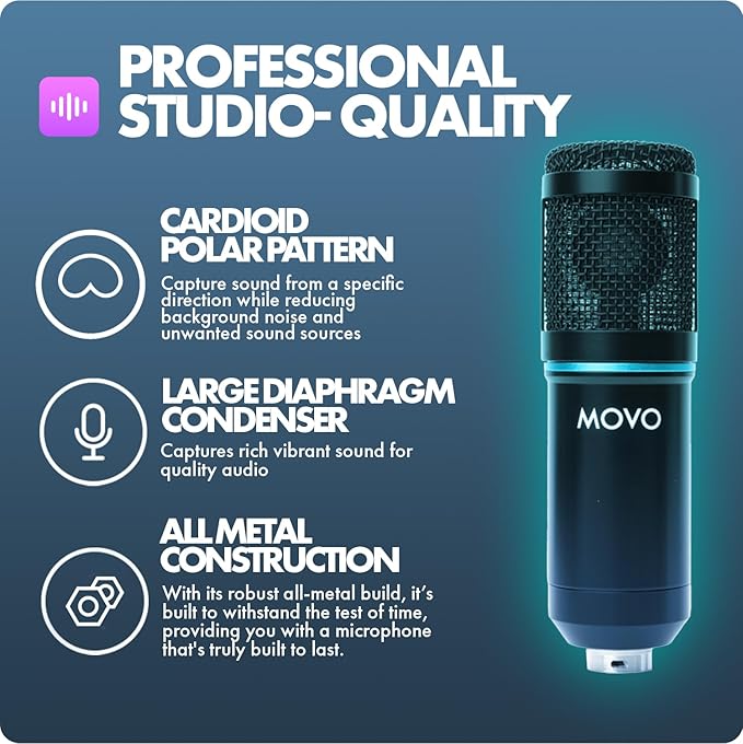 Movo PC-M6 Universal Cardioid Condenser Microphone Bundle - Image 2