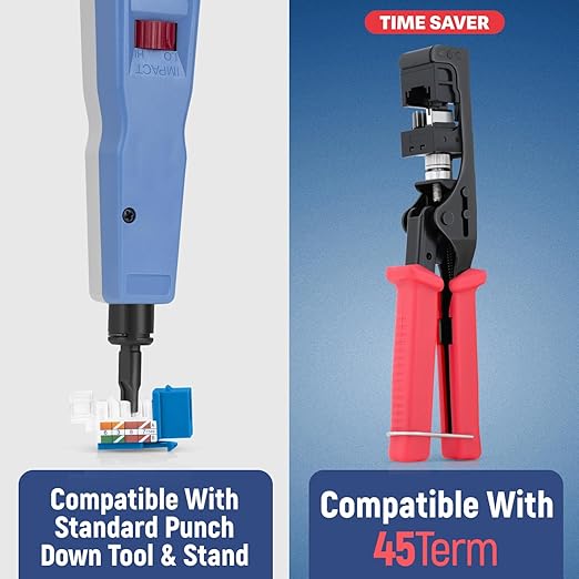 Everest 45° Angled RJ45 Cat5e Keystone Jacks 20-Pack in Blue - Image 5