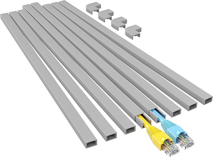 Yecaye Grey Cord Hider, One-Cord Channel Cord Cover on Wall, Cable Management by Yecaye