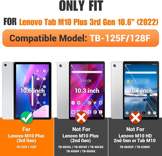 SEYMAC stock Tablet Case for Lenovo Tab M10 Plus 3rd Gen 10.6 inch Drop-Proof - Image 2