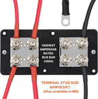 Heavy Duty 400A 12-48V Tin-Plated Copper Block Bus Bar 8xM10 Studs Independent - Image 3