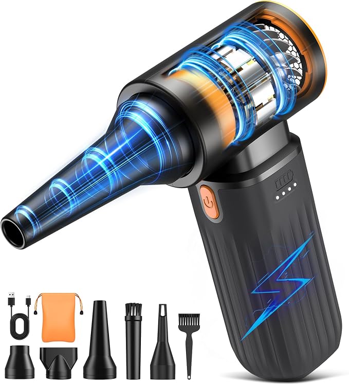 Compressed Air Duster, 260000RPM Cordless Electric Air Blower by Vasson