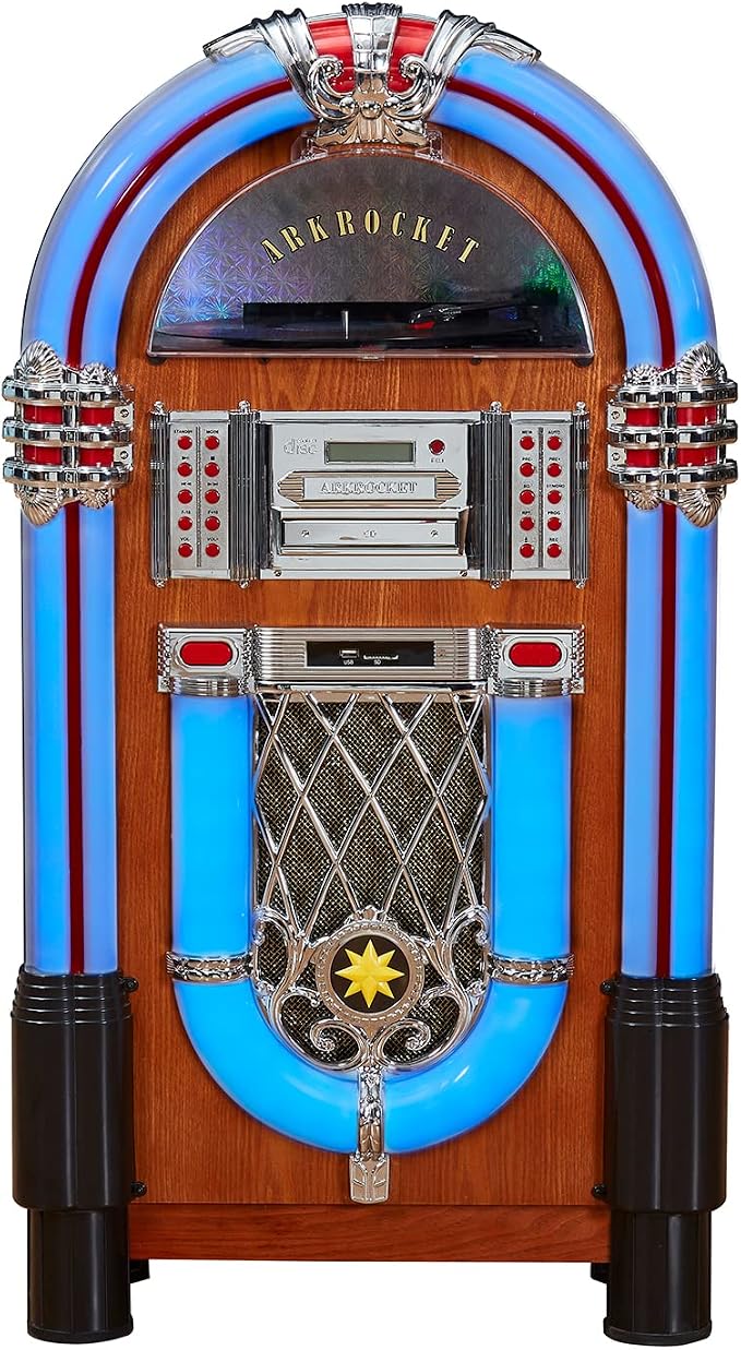 Arkrocket Taurus II Mid-Size Jukebox Entertainment Center Bluetooth Vinyl - Image 9