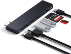 Satechi 7 in 1 USB C Hub Multiport Adapter Pro Slim, USB C Dongle, 100W Charging - Image 2