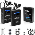 Movo Lingo-Duo 48-Channel UHF Wireless Lavalier Microphone System by Movo