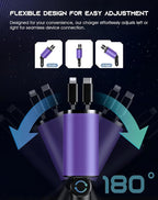 Retractable Car Phone Charger, 4 in 1 Fast Charge Car Phone Charger - Image 4