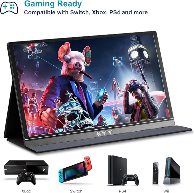 KYY Portable Monitor 15.6inch 1080P FHD USB-C, HDMI Computer Display HDR IPS - Image 3