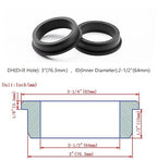 2 pcs 3" Drill Hole，2-1/2" ID Black Silicone Top hat Rubber Grommets - Image 2