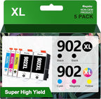 902XL Ink Cartridges for Printers 5 Pack Replacement for 902XL Ink Cartridges by Gagalay