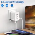 VYLEE Travel Plug Adapter, 65W Fast GaN Travel Charger, International Plug - Image 3