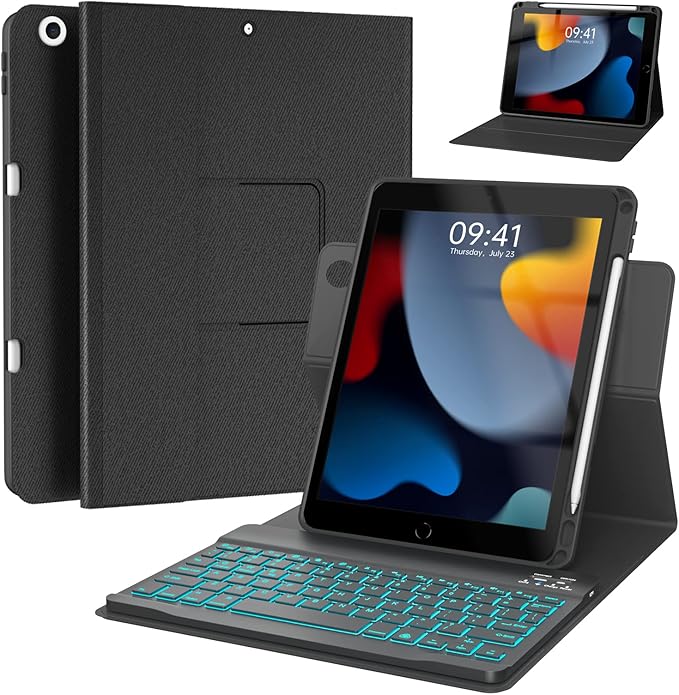 Keyboard Case for iPad 9th/8th/7th Generation 10.2 inch 2021/2020/2019 & ipad by BLUTLOTUS