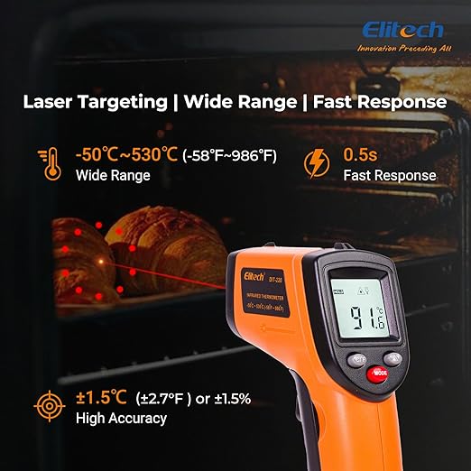 Elitech 2Pack Laser Temperature Gun, Non-Contact Digital Infrared Thermometer - Image 3