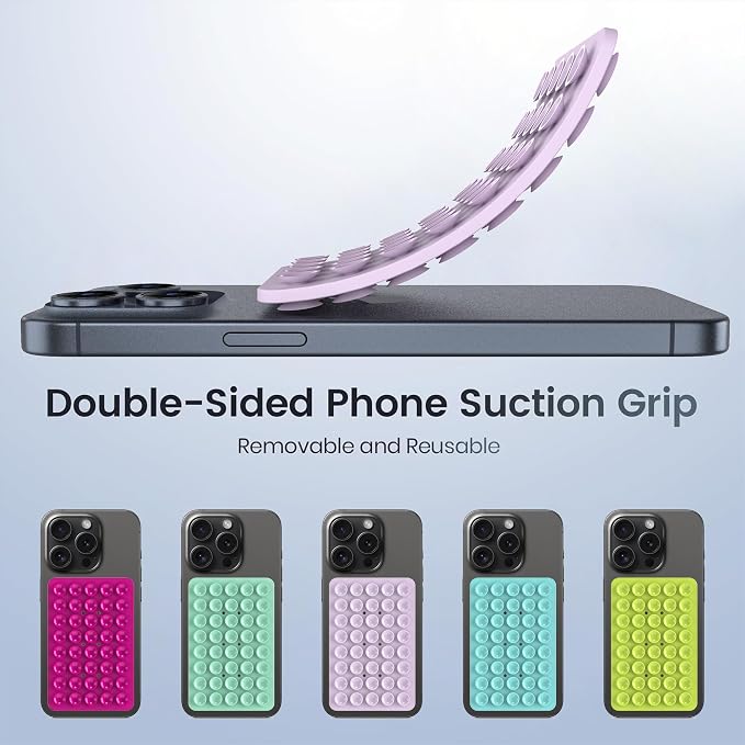 2PACK Silicone Double Sided Suction Phone Case Mount, Detachable Hands Free & - Image 6