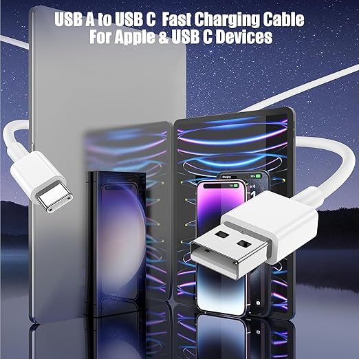 3-Pack 6FT Car Carplay Cable USB A to USB C Cable - Image 3