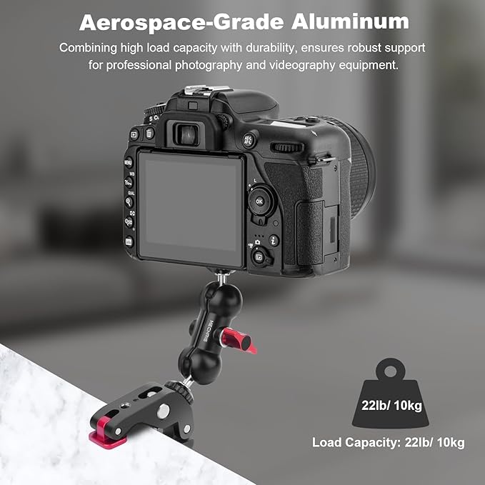Super Clamp with Dual Ballhead Magic Arm, Aluminum Camera Clamp Mount Kit - Image 7