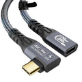 CABLEDECONN USB C 3.2 Gen-2 Extension Cord 2M 6.6FT 90 Degree Elbow Thunderbolt by CABLEDECONN