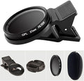 37mm CPL Phone Camera Lens, Universal Phone Camera Polarizer Filter Clip-On by VLUOO